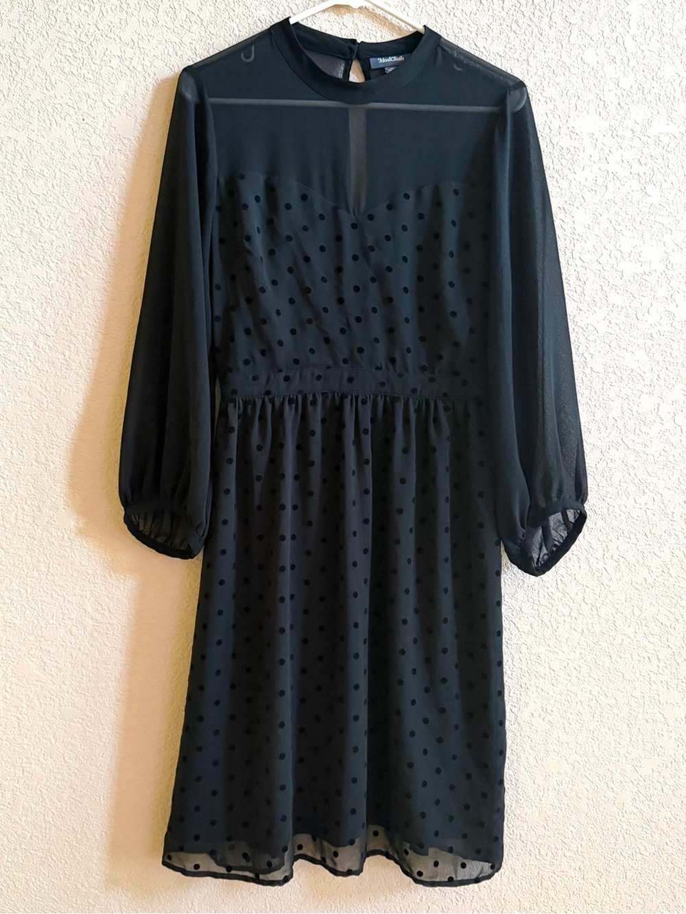 ModCloth‎ Dress Women’s Size M Black NWT Sheet Polka Dot Retro Cocktail Office